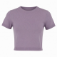 New T-shirts Short Sleeve Crop Tops Slim Fit Knitted Tee Shirts Casual T-shirts