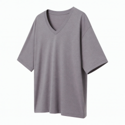 Tri Blend Half Sleeve T Shirts Fashion V Neck Oversized Loose Tops Solid Casual Basic Blouses