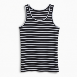 Classic Stripe tank Tops Casual Top tank Clothing Summer Black and White tank Top