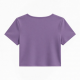 Fengway T-shirts Tee Top Square Collar Crop Tops Solid Color Short Sleeve T-Shirt for