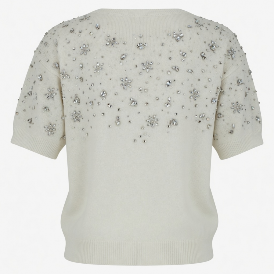 Rhinestones Tops Diamonds Tshirts Knitted Tops