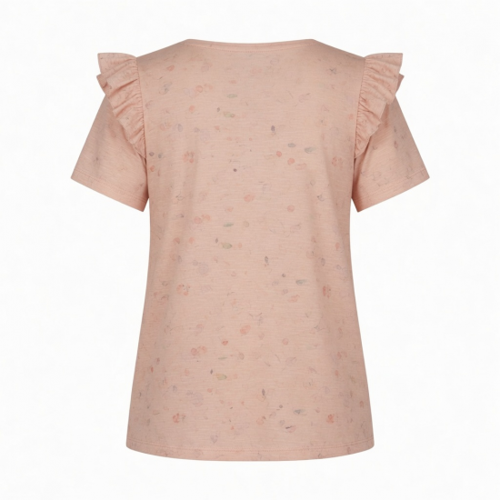 New Sexy Club T-Shirts Short Sleeve V-Neck Casual Tops With Petal Sleeve Summer Print Clothing Reorder rate