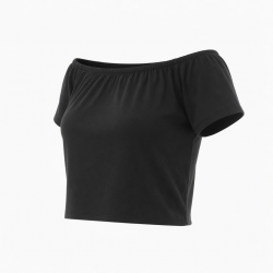 New Design Summer Black Color Stretchable Bamboo Fashion Off Shoulder Crop Top Tank