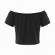 New Design Summer Black Color Stretchable Bamboo Fashion Off Shoulder Crop Top Tank