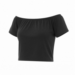 New Design Summer Black Color Stretchable Bamboo Fashion Off Shoulder Crop Top Tank