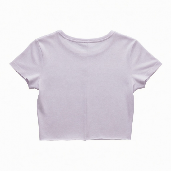Y2k Summer Crop Top Plain Cotton Graphic t Shirts Woman Baby Tees