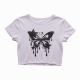 Y2k Summer Crop Top Plain Cotton Graphic t Shirts Woman Baby Tees