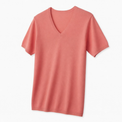 Summer V-neck Short Sleeve T-shirt Fashion Lady Tops Knitwear Solid Color Casual T-shirt