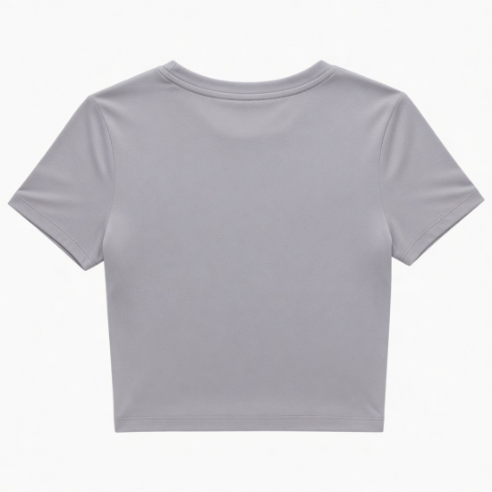 Breathable Crew Neck Crop Top T-Shirt Sports Leisure Short Sleeves Sportswear Skinny Fit Polyester/Rayon All