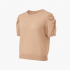 Summer Short Sweater Tops Casual Knit Shirt Gathered Sleeves Breathable