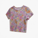Floral Charm Summer Y2K Short Sleeved Round Neck Slim Fit Casual Short T-shirt Crop Top