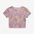Floral Charm Summer Y2K Short Sleeved Round Neck Slim Fit Casual Short T-shirt Crop Top