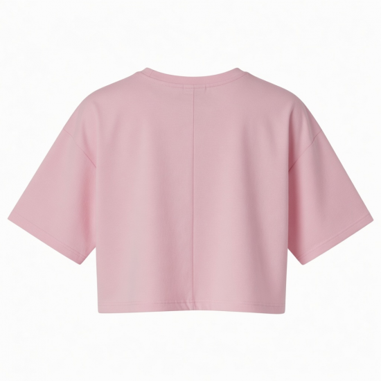 Cotton Oversize Blank Plain White Lose Fitting Crop Top t Shirts Athletic Spandex Baby pink Gym Cropped Tee