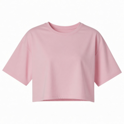 Cotton Oversize Blank Plain White Lose Fitting Crop Top t Shirts Athletic Spandex Baby pink Gym Cropped Tee