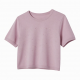 Summer Casual Solid Knitted Cotton Crop Top Short Sleeve T-Shirt with Anti-Pilling and Digital Printing$20
