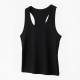 Summer Fitness Tank Tops Breathable Knitted Ribbed Casual Short Length Black Color