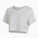 Summer Collection Breathable White Rhinestone Knitted Crop Top for Heat-Transfer Tank Top FREE