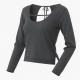 Sexy Top Backless Long Sleeve Casual Short Style Fit Slim Knit Long Sleeved T-shirt Top