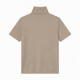 Hook Closure High Stretch Turtleneck Top Casual Slim Fit Short Sleeve Solid Color Summer Knitted