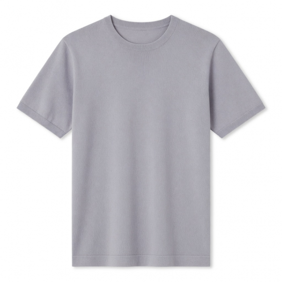 Byval Direct Knitted Regular Summer Short Sleeve O Neck t Shirts Breathable Soft Tops for