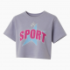 Y2K T-Shirt Sport Crop Top Cotton T-Shirt Printing and Embroidered Womans Clothing
