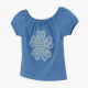 Supply Tops Blue Rhinestone Flower Tee Tops Girls Short Sleeve Off Shoulder Shirts