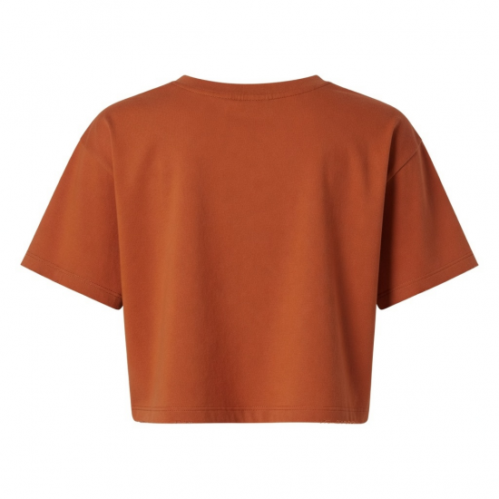 Design Solid Crop Top Short-sleeved Cotton Loose Fit Boxy Tee Spice Girl High Waist T-shirt