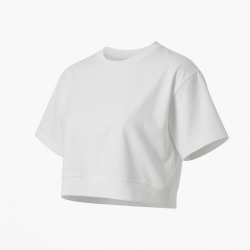 High-Waisted Breathable Cute Crop Top 210g Pure Cotton Loose Short-Sleeve Sports
