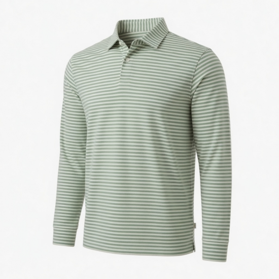 Spring Chic Fashion Elegant Long Sleeve Striped for Polo Vintage Casual Top Breathable Slim Tee Shirt Tops