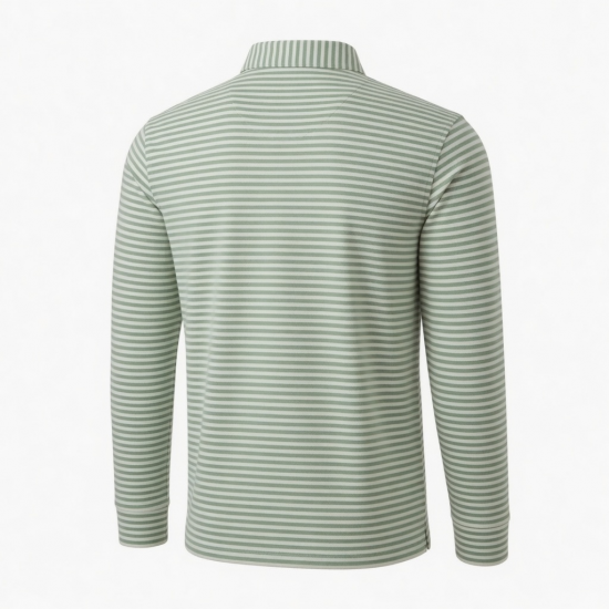 Spring Chic Fashion Elegant Long Sleeve Striped for Polo Vintage Casual Top Breathable Slim Tee Shirt Tops