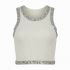 Summer Sleeve Top Rib Vest Stretch Rib Knitted Beaded Shirt Handmade Rhinestone Sequin Trim Short Tank Tops