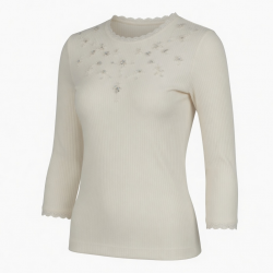 Summer Fashion Sexy Club Elegant Lace Trim Breathable Ribbed Knit Regular Sleeve O-Neck Slim Fit Beaded Top