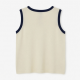 Sleeveless Knit Top Crew Neck Contrast Trim Watercolor Hedgehog Print Loose Soft All-Season Daily Elegant