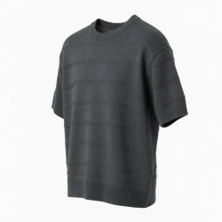 Solid Breathable Short-sleeved Knitted Streetwear Top